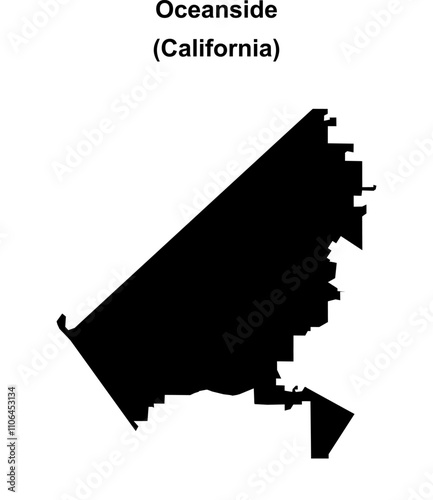 Oceanside (California) blank outline map