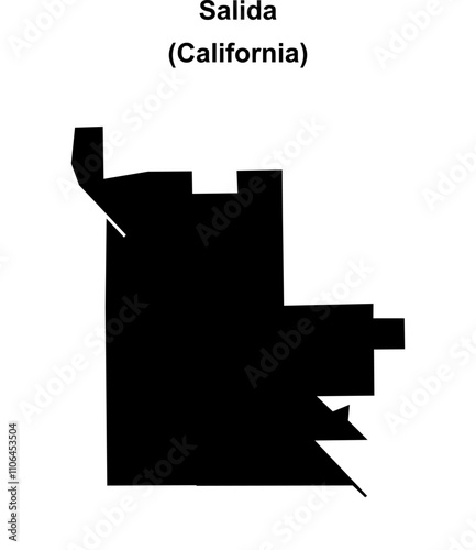 Salida (California) blank outline map