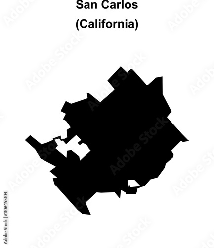San Carlos (California) blank outline map