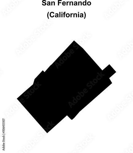 San Fernando (California) blank outline map