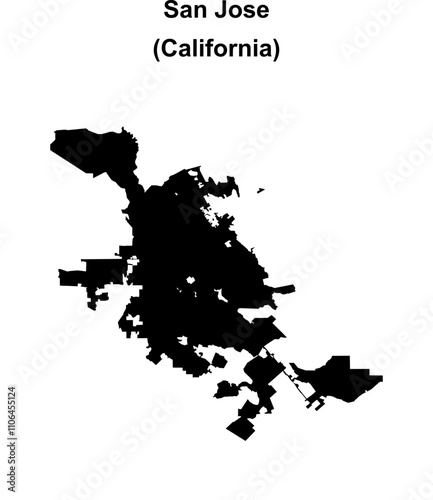 San Jose (California) blank outline map