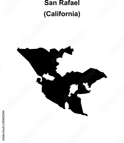 San Rafael (California) blank outline map