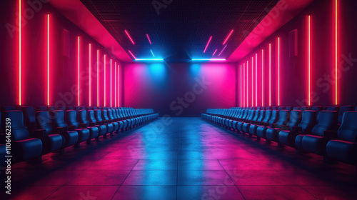 3d cinema, movie, film, entertainment concept background in trendy plastic colors high quality isolated render photo