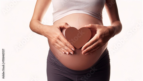 Mujer embarazo con corazón