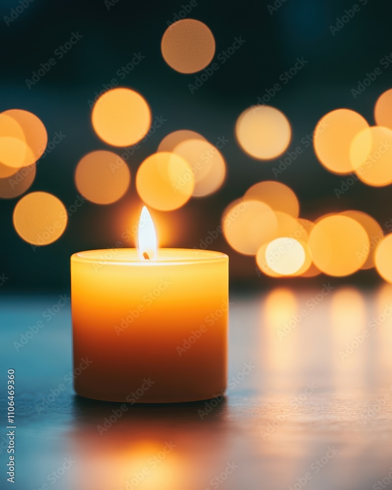 Illuminating Warmth of Candlelight in a Serene Darkened Room Illuminating Warmth of Candlelight in a Serene Darkened Room