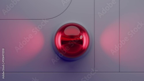 seamless looping animation of red siren on wall. rotating spinning red flashing light. 3d render