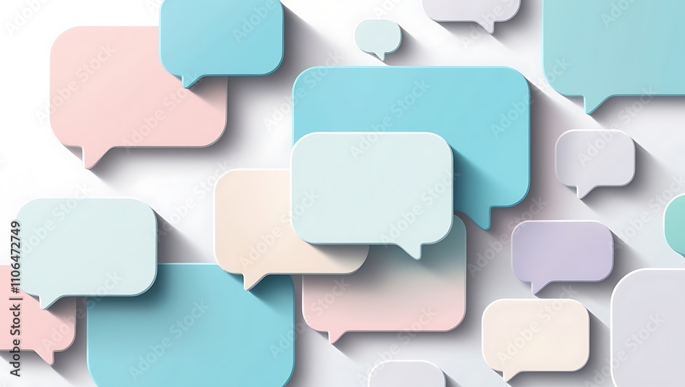 Abstract Pastel Speech Bubbles Communication Concept Abstract Pastel Speech Bubbles Communication Concept