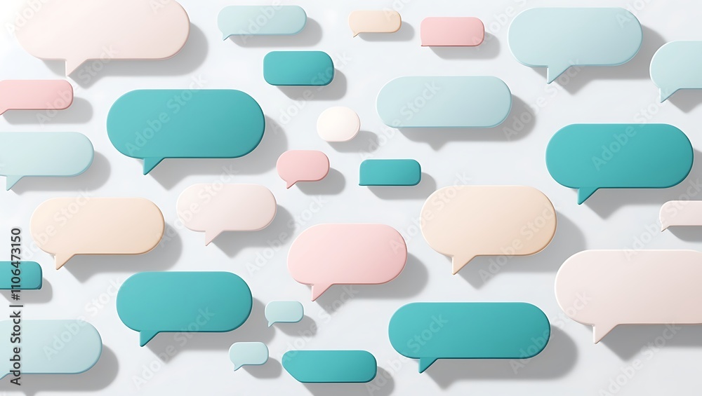 Colorful Speech Bubbles Representing Communication And Dialogue Colorful Speech Bubbles Representing Communication And Dialogue
