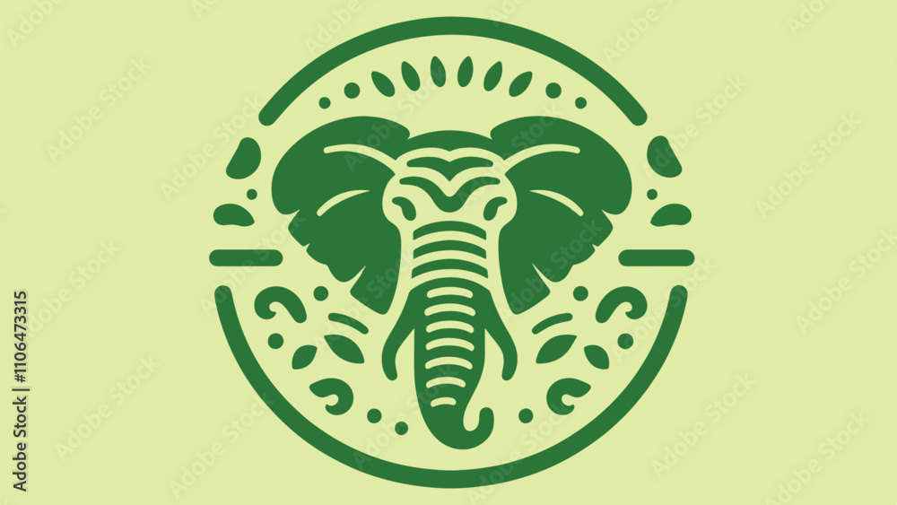elephant head silhouette logo in flat style elephant head silhouette logo in flat style