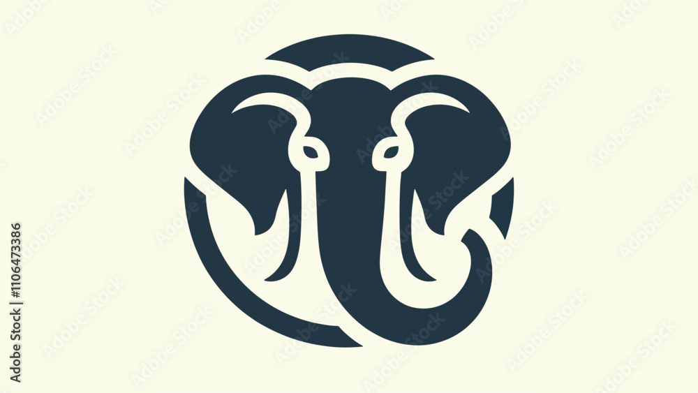 elephant head silhouette logo in flat style elephant head silhouette logo in flat style