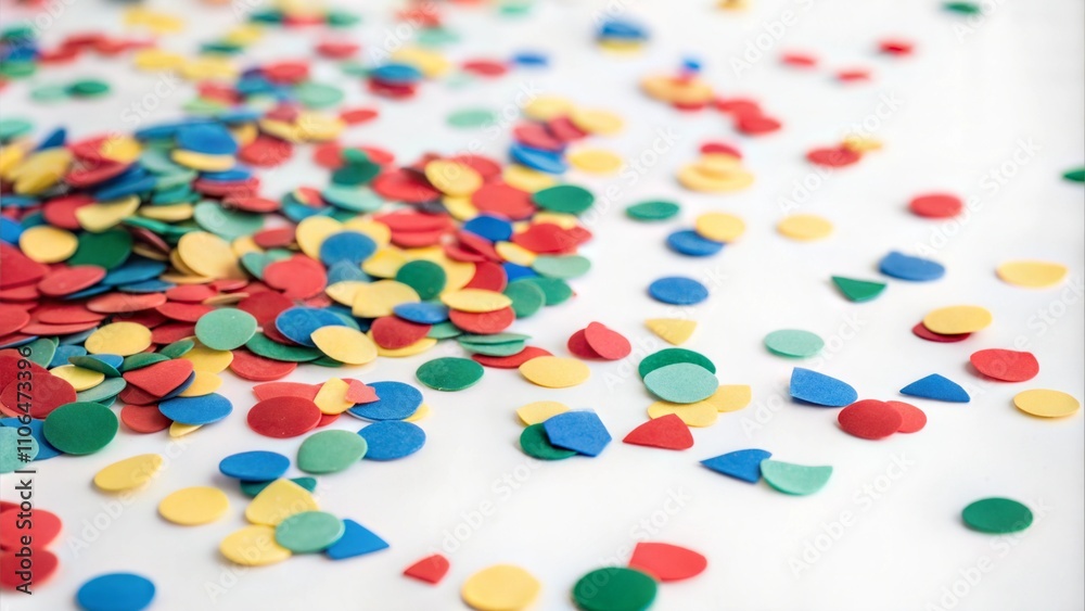 Colorful confetti on white background Colorful confetti on white background
