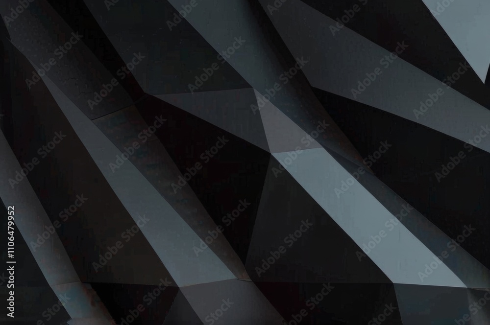 Fototapeta premium Dynamic And Luxurious Black Low Poly Abstract Background With Geometric Triangles