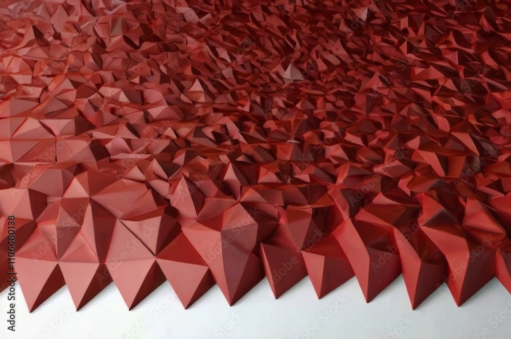 Obraz premium Dynamic And Luxurious Red Low Poly Abstract Background With Geometric Triangles