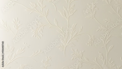 Embossed Floral Design on Cream Colored Surface