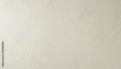 Elegant Embossed Floral Wall Design In Cream Tones