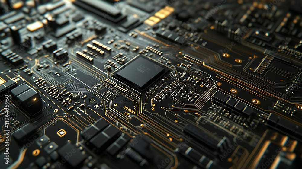 The smart home automation icon integrated with a motherboard symbolizes future technology for home remote control and automation The smart home automation icon integrated with a motherboard symbolizes future technology for home remote control and automation