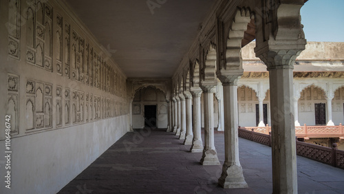 The architecture of the Agra Fort in India
