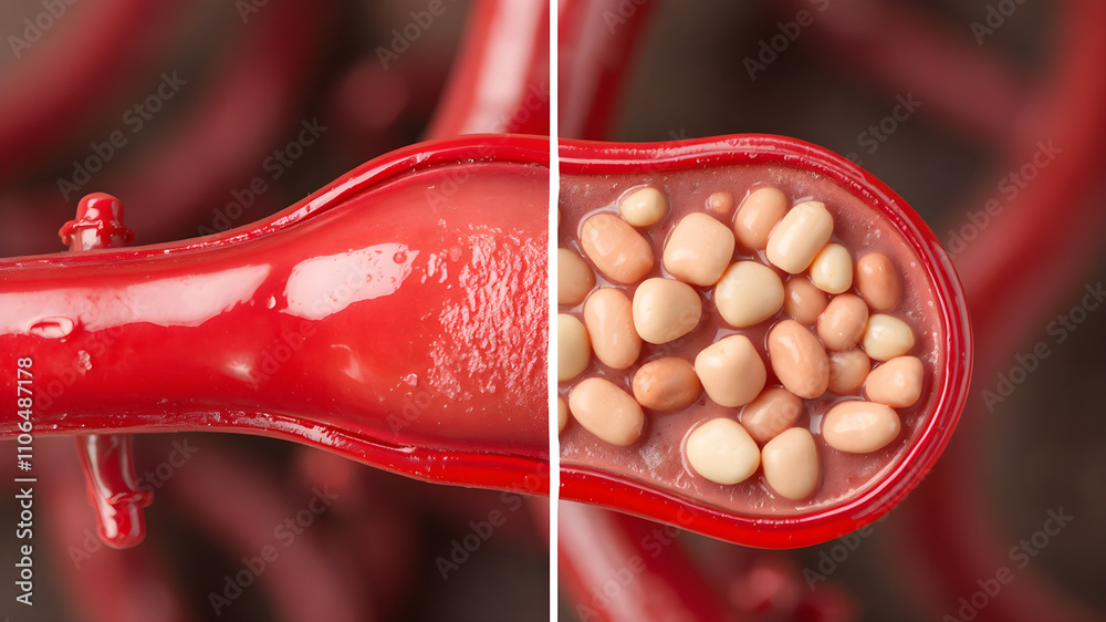 A red vein with a bunch of red beans inside it A red vein with a bunch of red beans inside it