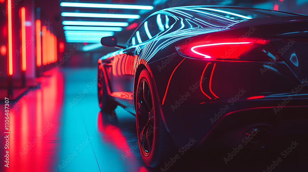 New car in a car showroom New car in a car showroom