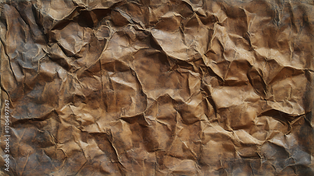 Old crumpled brown paper texture for your artwork or postcard Old crumpled brown paper texture for your artwork or postcard