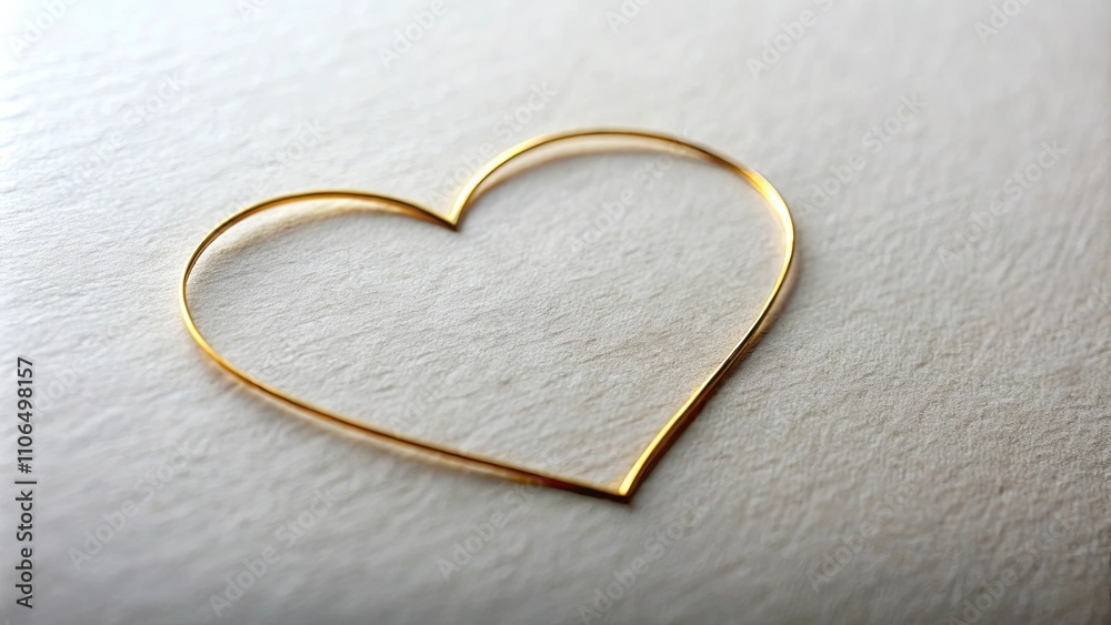 Close-up shot of a golden heart outline on paper , love, romance, heart shape, gold, shiny, decoration, Valentine's Day, symbol Close-up shot of a golden heart outline on paper , love, romance, heart shape, gold, shiny, decoration, Valentine's Day, symbol