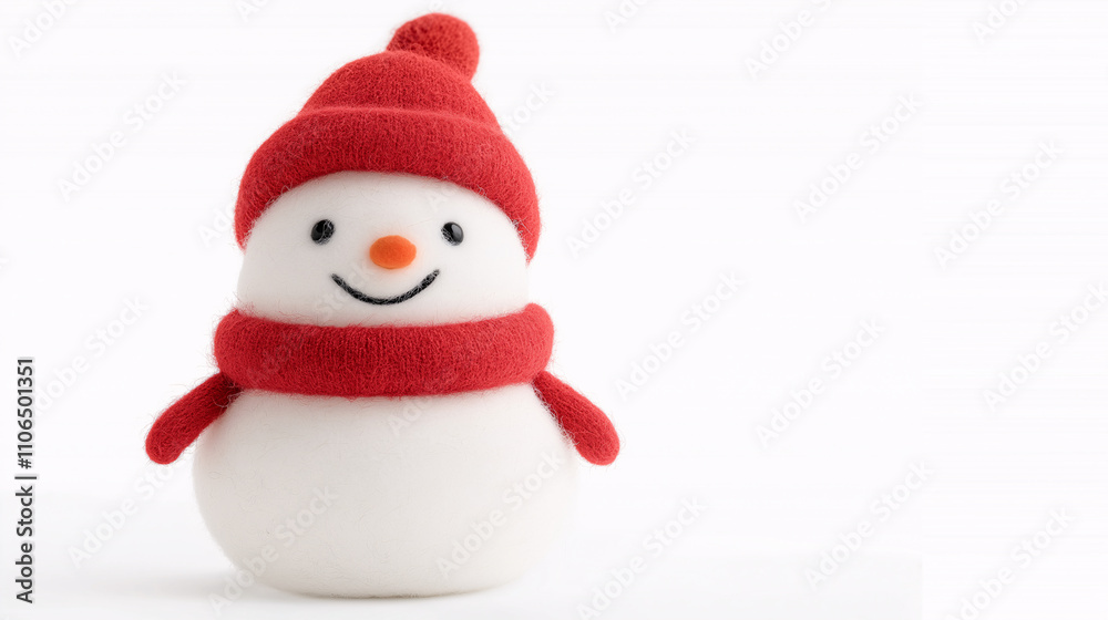 snowman made of wool, copy space, merry christmas concept snowman made of wool, copy space, merry christmas concept