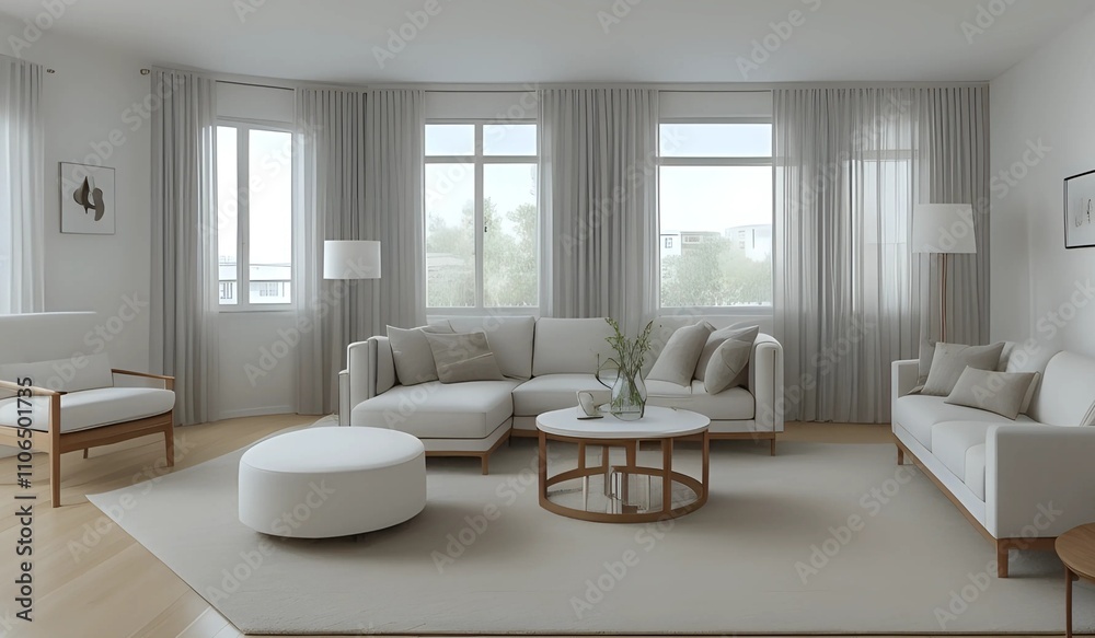 minimalist living room interior 3d rendering, generativeai minimalist living room interior 3d rendering, generativeai