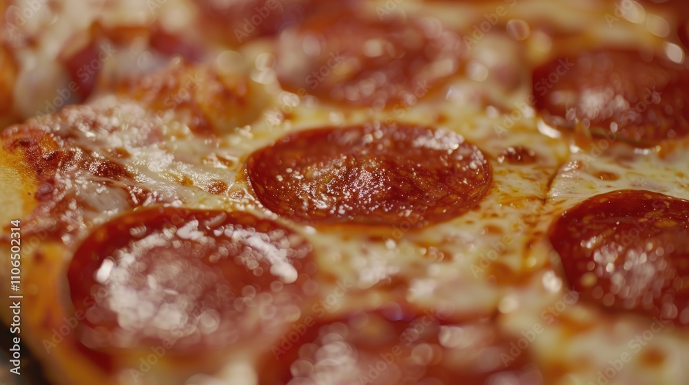 Macro shot of pepperoni and mozzarella pizza. Macro shot of pepperoni and mozzarella pizza.