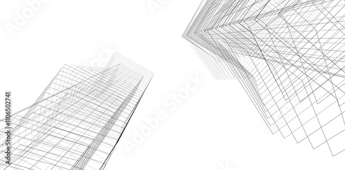 Abstract architectural background 3d illustration