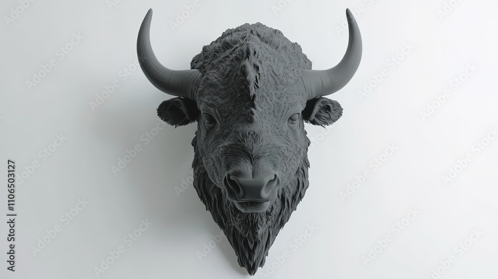 Realistic bison head illustration on a clean white background, showcasing detailed features, textured fur, and strong horns, ideal for wildlife themes and rustic designs. Realistic bison head illustration on a clean white background, showcasing detailed features, textured fur, and strong horns, ideal for wildlife themes and rustic designs.