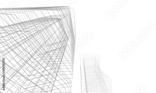 Abstract architectural background 3d illustration