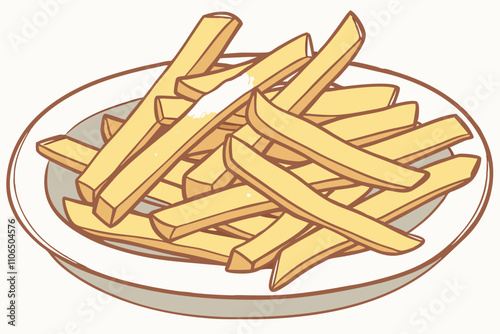 , A view of a french fries vector art illustration 