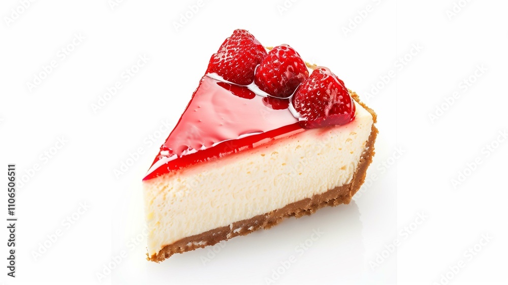 Detailed and realistic capture of a slice of strawberry cheesecake
Detailed and realistic capture of a slice of strawberry cheesecake