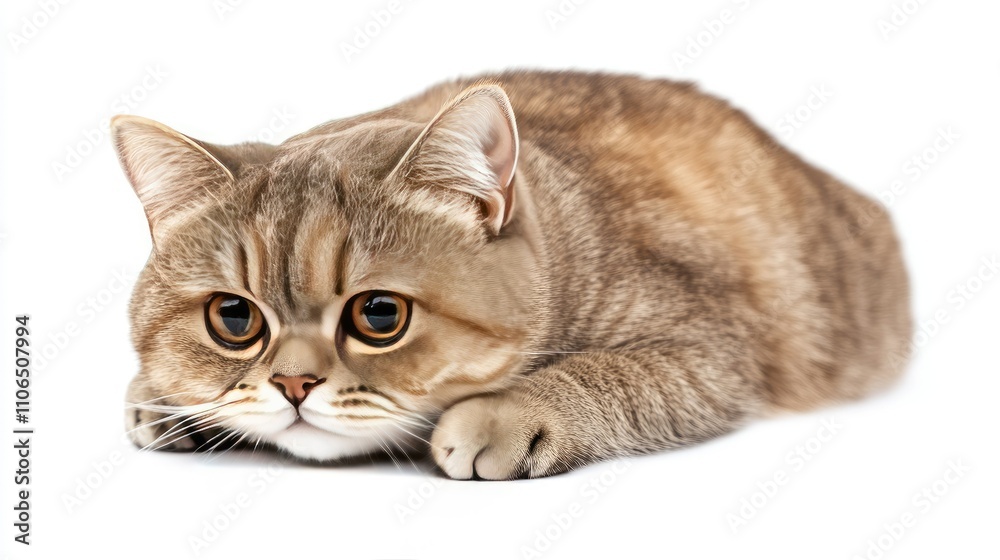 Fototapeta premium Short Haired Cat Portrait Close Up