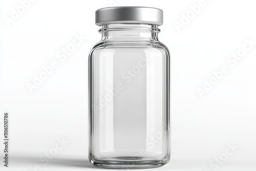 Empty glass jar with metal lid 