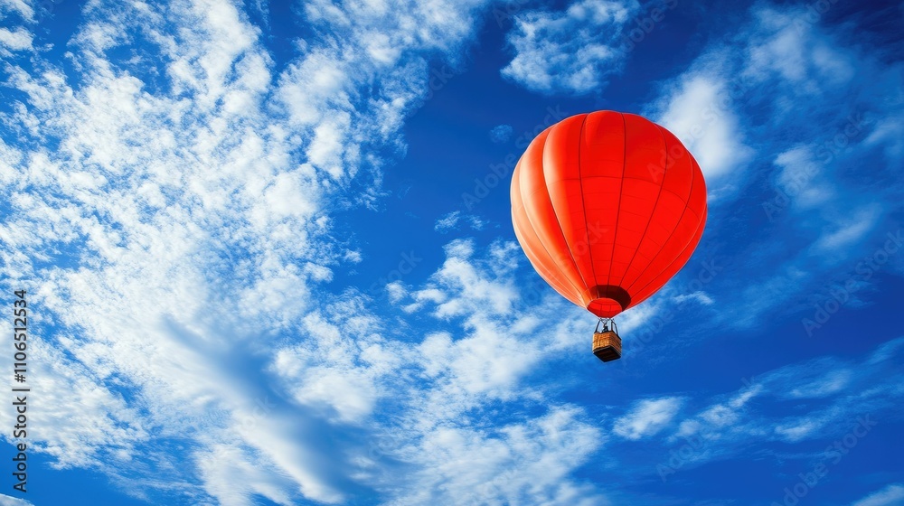 Red Balloon Rising into Blue Sky Red Balloon Rising into Blue Sky