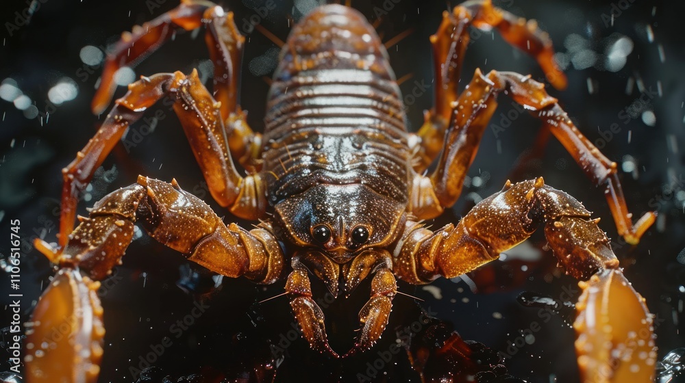 A close-up of a large, detailed crab showcasing its texture and features. A close-up of a large, detailed crab showcasing its texture and features.