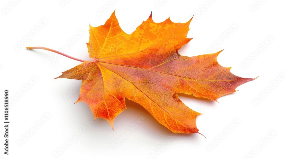 Obraz premium Maple leaf in autumn isolation on white background