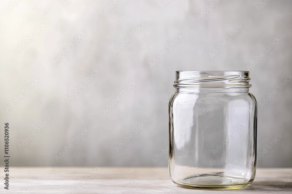 Emergency fund jar, minimalist design, transparent glass, front view emphasis, accented by gentle pastel shades in backdrop. Emergency fund jar, minimalist design, transparent glass, front view emphasis, accented by gentle pastel shades in backdrop.