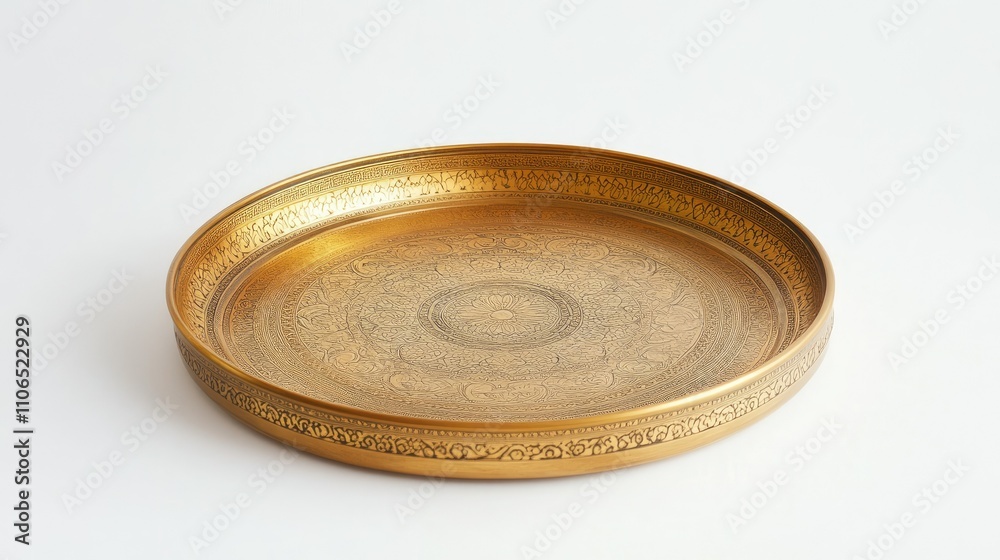 Elegant Decorative Gold Tray with Intricate Pattern Design Elegant Decorative Gold Tray with Intricate Pattern Design