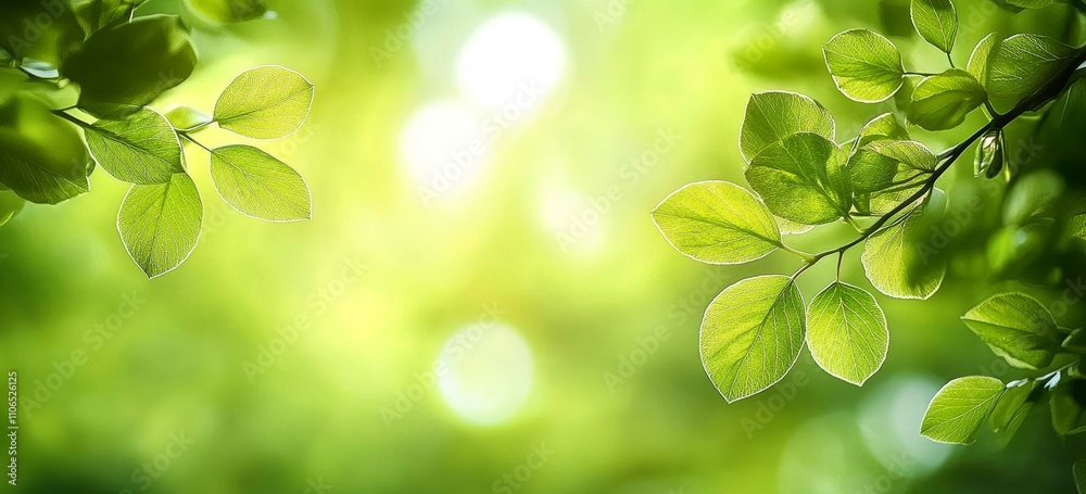 Fresh Green Leaves Soft Focus Background with Sunlight and Delicate Veins in Nature Fresh Green Leaves Soft Focus Background with Sunlight and Delicate Veins in Nature