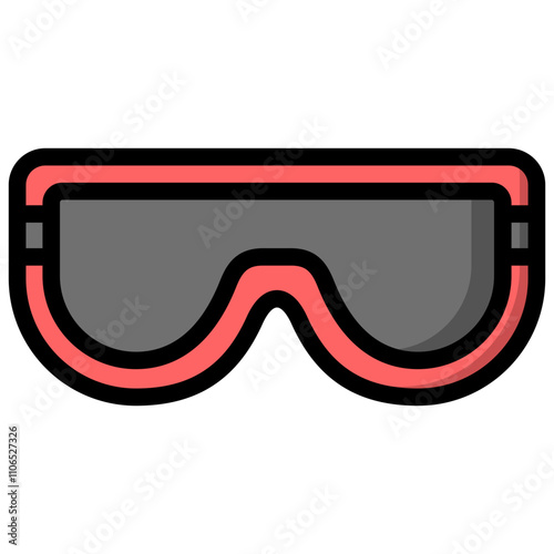 goggle icon illustration design with filled outline