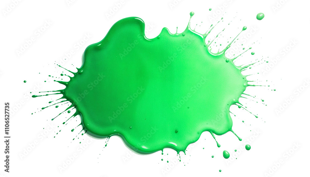 Fototapeta premium green ink splash on white isolated