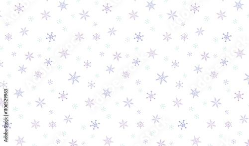 雪の結晶シームレスパターン/パープル（ 透過パターン）