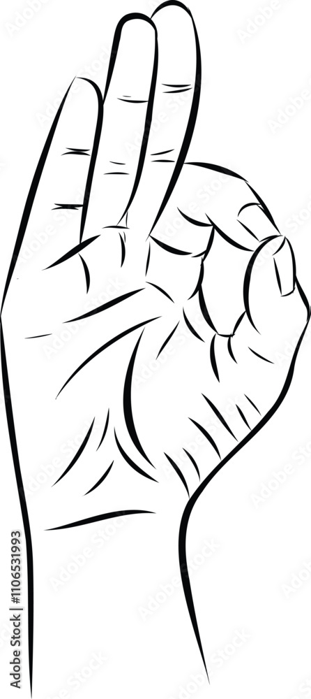 Fototapeta premium Hand Sign language alphabet gestures, Deaf-mutes hand language, Hand sign LETTER F