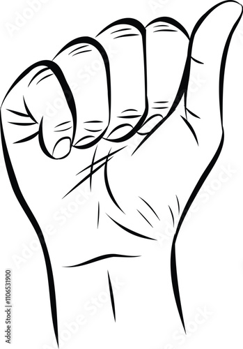 Hand Sign language alphabet gestures, Deaf-mutes hand language, Hand sign LETTER A