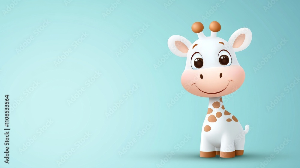 Fototapeta premium Cute Cartoon Giraffe Character in Vector Style on Soft Background