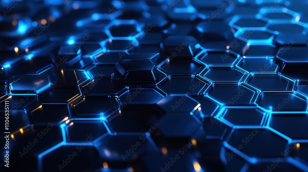 Fototapeta premium Abstract Blue Hexagon Pattern