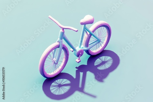 Minimalist pastel bicycle design	 photo