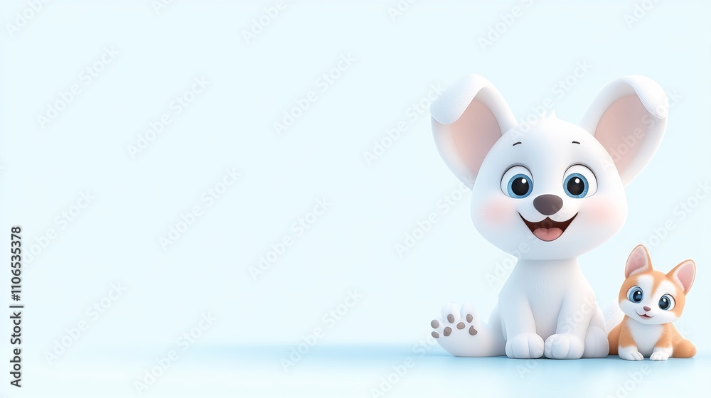 Cute Cartoon Pet Characters in Vector Style for Creative Projects Cute Cartoon Pet Characters in Vector Style for Creative Projects